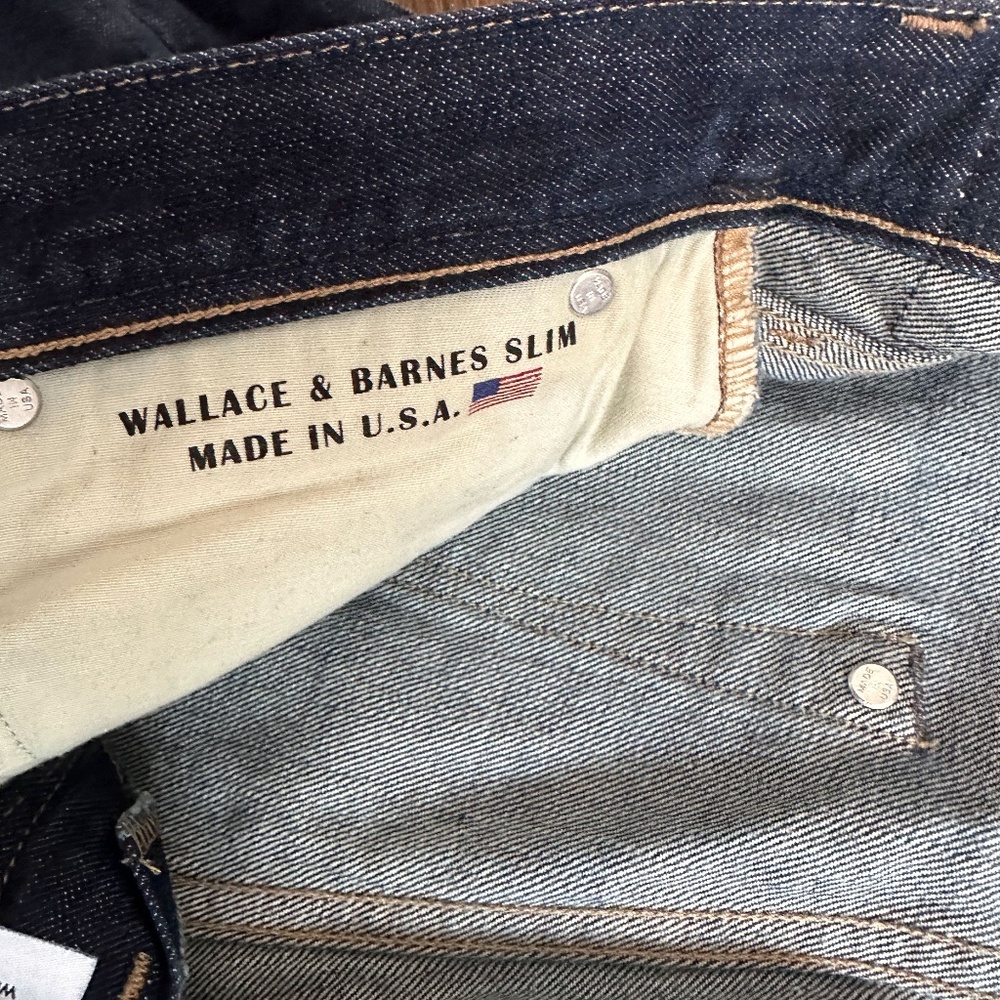 J. Crew Wallace & Barnes Slim Fit Indigo Denim Jean / Rinse Wash / 32x34 - Picture 12 of 16